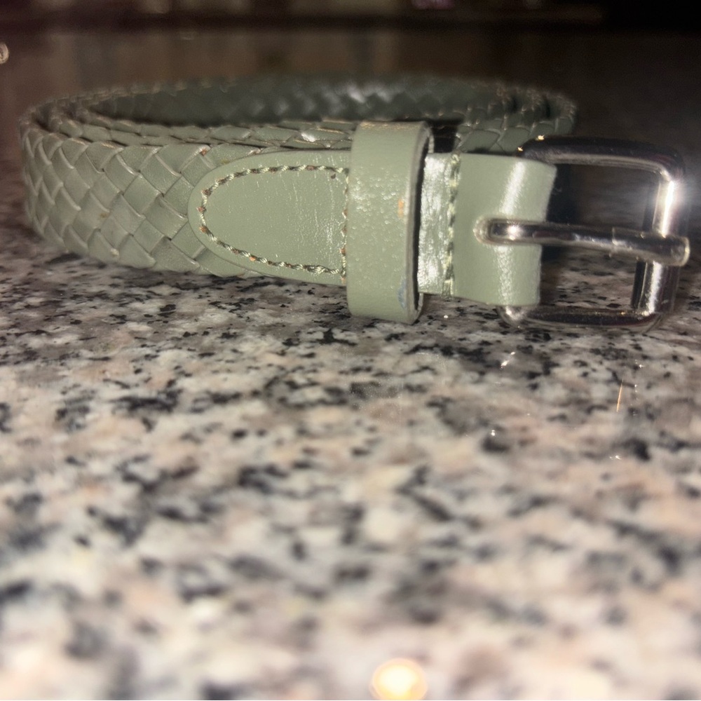 Talbots Braided Green Leather Belt